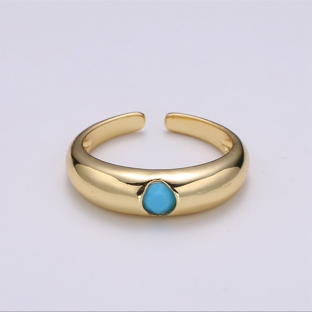 Cubic Adjustable Gold Band Ring - Picture 9 of 9